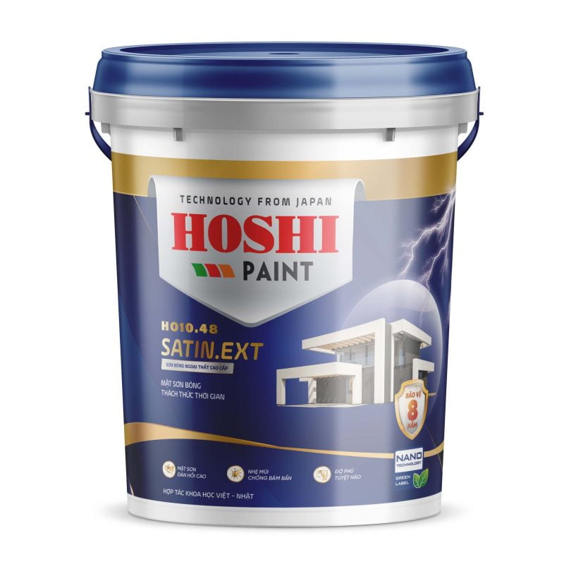 HOSHI - SATIN.EXT: Sơn Bóng Ngoại Thất Cao Cấp HO10.48 20KG