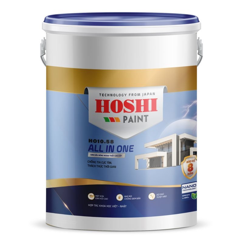 HOSHI - ALL IN ONE: Sơn Siêu Bóng Ngoại Thất Cao Cấp HO10.58 5KG