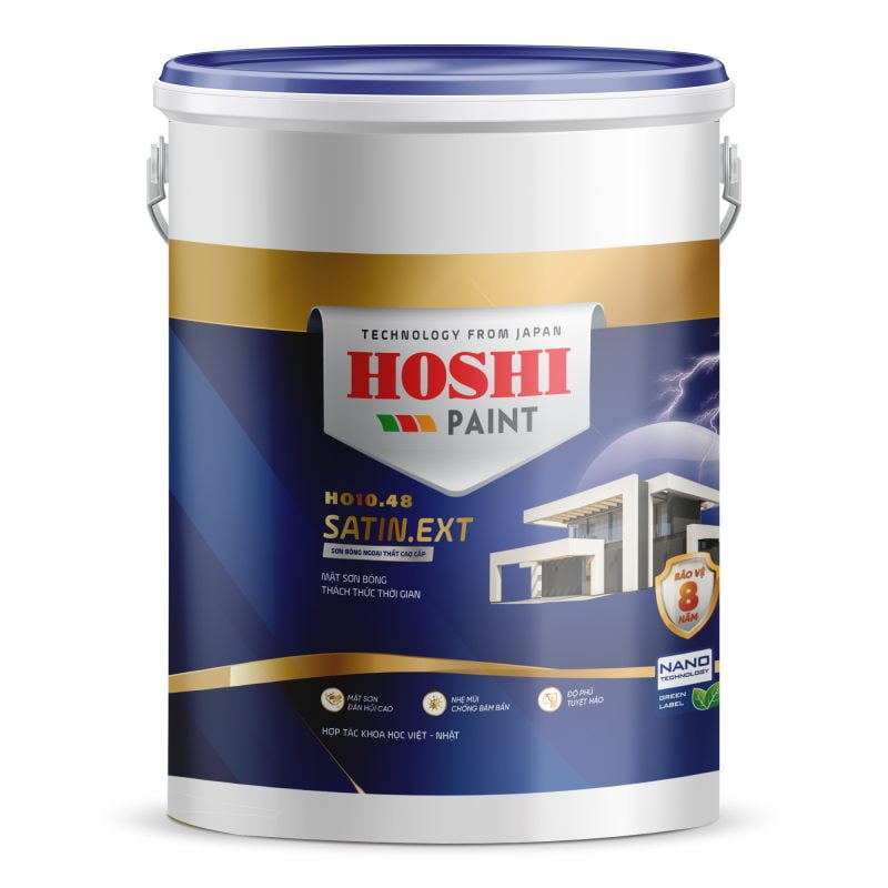 HOSHI - SATIN.EXT: Sơn Bóng Ngoại Thất Cao Cấp HO10.48 5KG